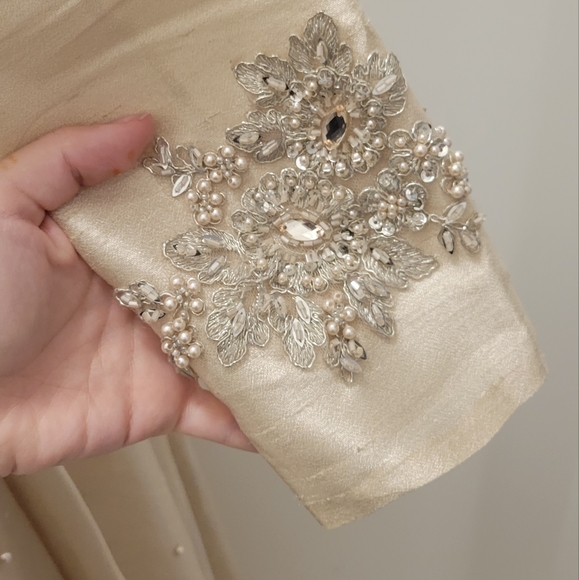 Champagne Wedding Dress Or Prom Gown - Size EU 36 / US 6 - Picture 4 of 6